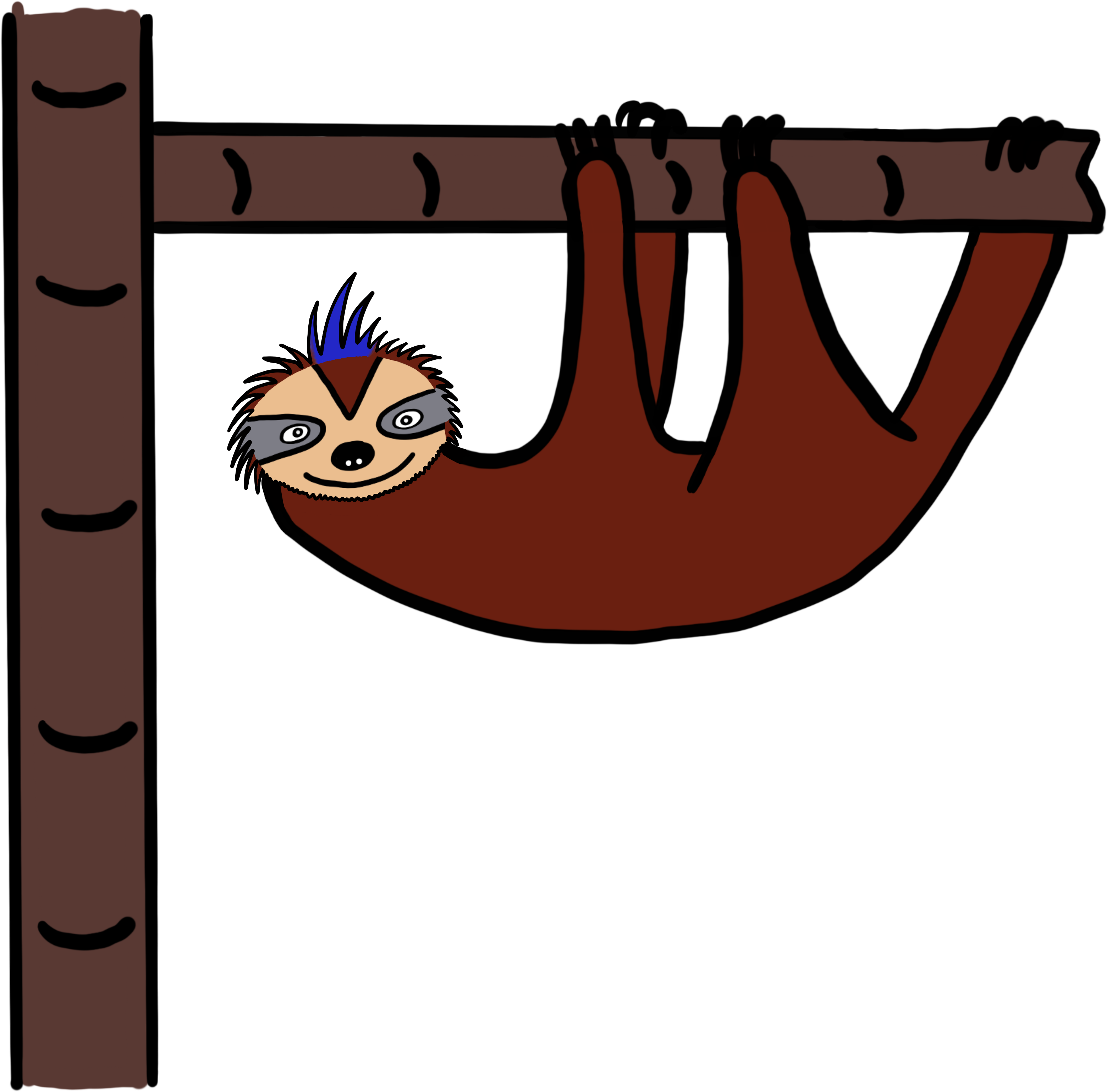 Three Toed Sloth Clipart At Getdrawings - Sloth (3600x5400), Png Download