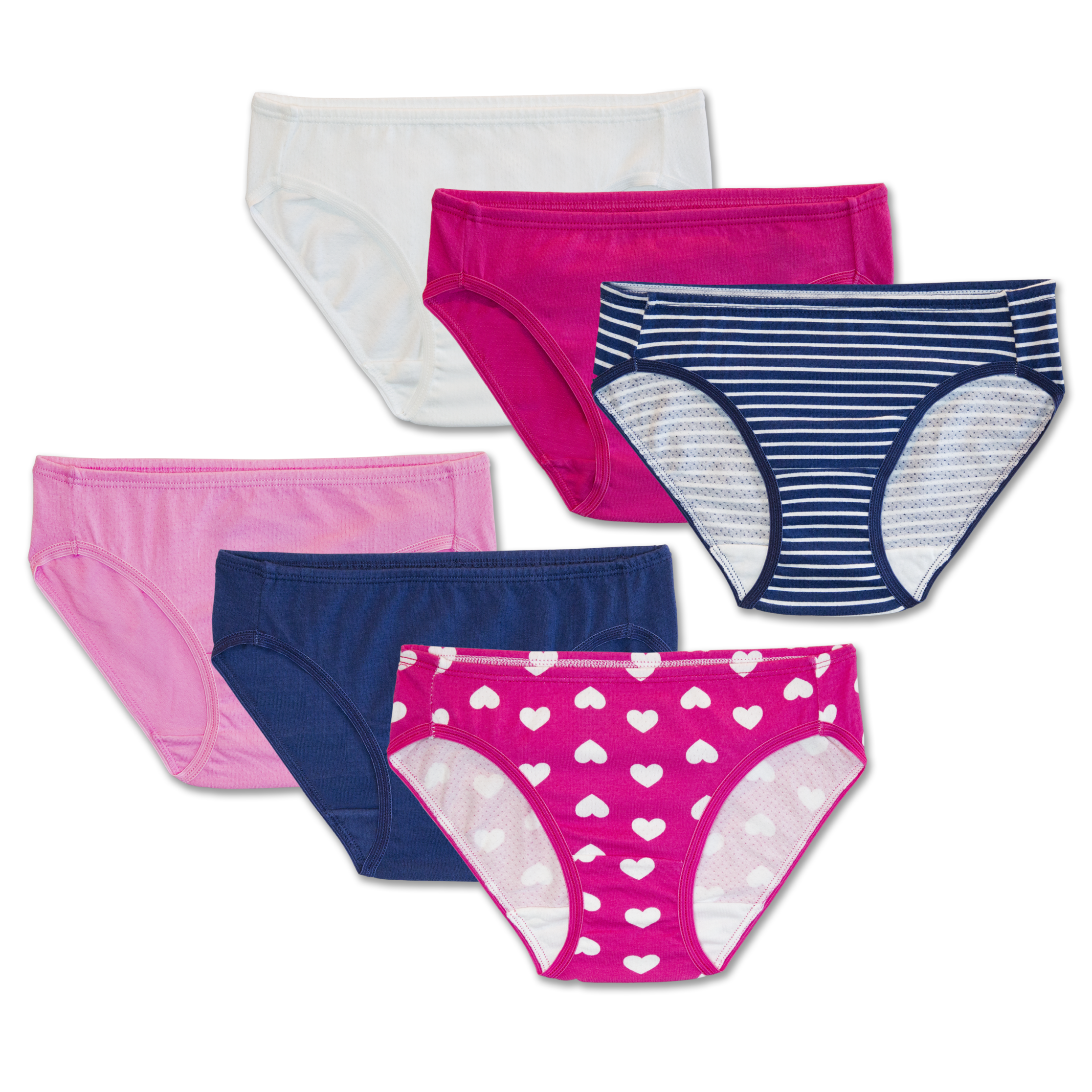 Girls' 6 Pack Breathable Bikini Assorted - Undergarment (2232x2768), Png Download