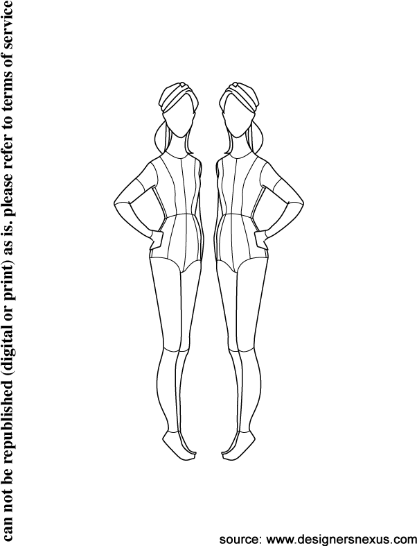 Download File - Fashion Figure Templates (612x792), Png Download