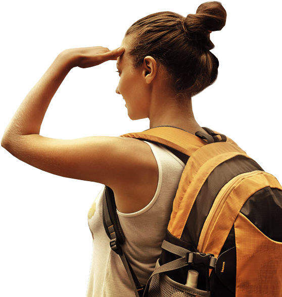 Stylish Teen Girl Travel Alone With Backpack - Omaker M4 Outdoor Portable Bluetooth Speaker With 12 (580x600), Png Download