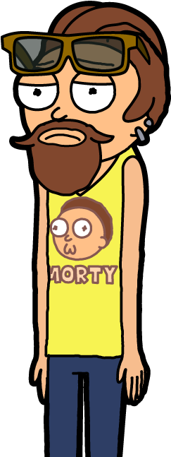 Mustache Morty - Pocket Mortys Hipster Morty (300x650), Png Download