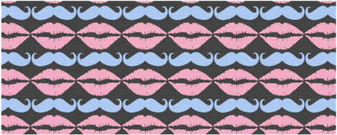 Girly Pink Hipster Mustache And Lips White Mug - Mousepad (500x500), Png Download