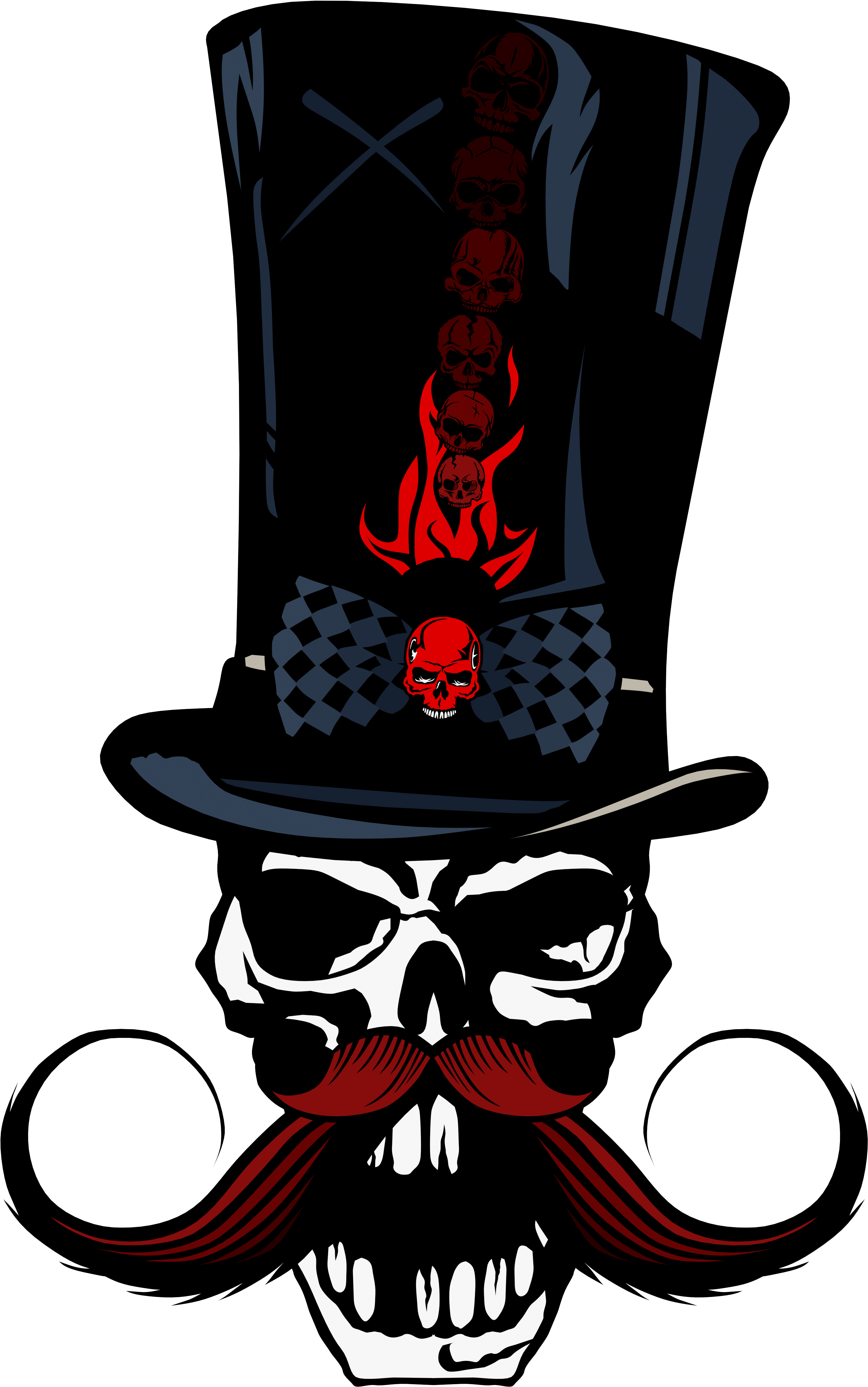 Tee-shirt Tete De Mort Hipster Crane Skull Moustache - Skull (3160x4896), Png Download