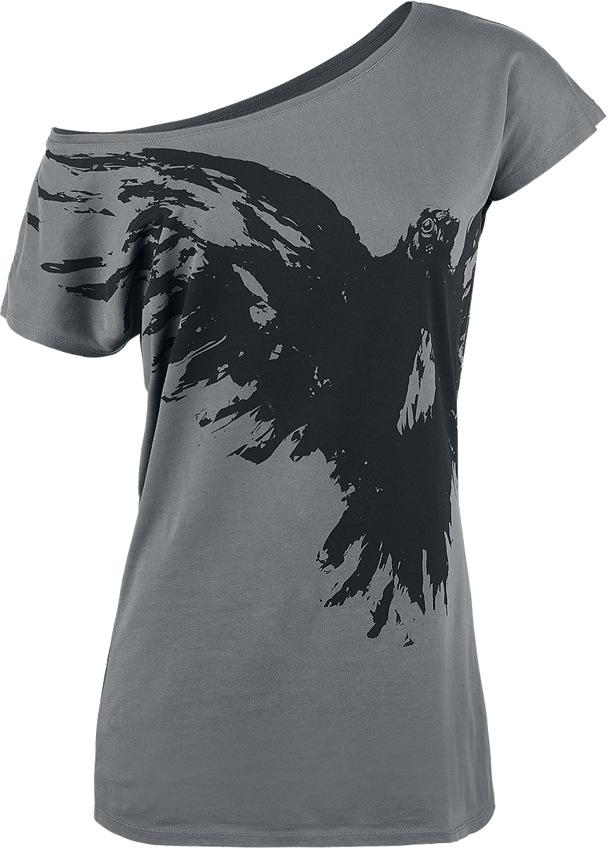 Black Premium By Emp Flying Raven Grey T-shirt 329941 - T-shirt (861x1200), Png Download