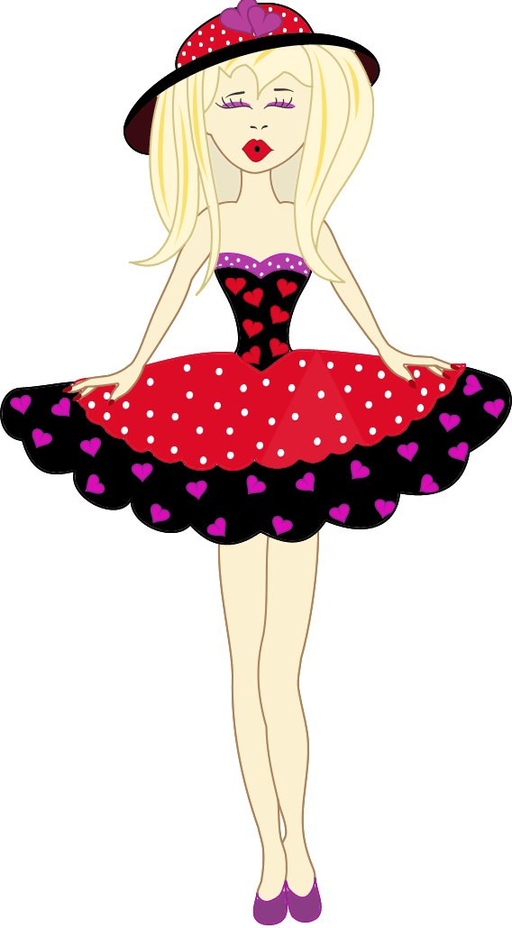 Red Dress Clipart Clipart Transparent - Tubes Png Valentine's Days (568x1029), Png Download