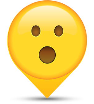 Open Mouth Smiley Map Marker - Smiley (350x370), Png Download