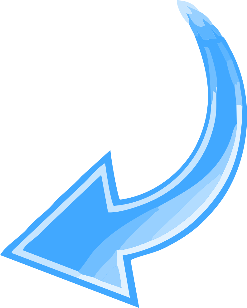 Blue Curved Arrow Pointing Left - Curved Arrow Transparent (792x988), Png Download