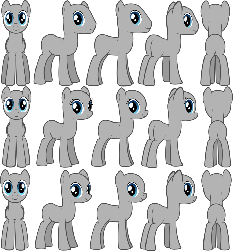 Drawn My Little Pony Snooty - Mlp Pony Turn Around (900x969), Png Download
