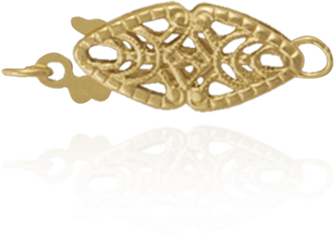 Filigree Fish Hook Pearl Clasp With Double Heart - Ring (1500x1500), Png Download