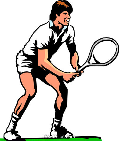 Tennis Player Royalty Free Vector Clip Art Illustration - Soft Tennis (404x480), Png Download