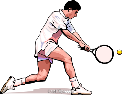 Tennis Player Royalty Free Vector Clip Art Illustration - Player Png Clipart Tennis (480x375), Png Download