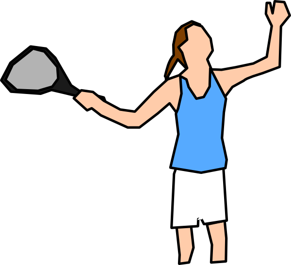 How To Set Use Girl Tennis Player Clipart - Clip Art Tennis Girl (600x547), Png Download