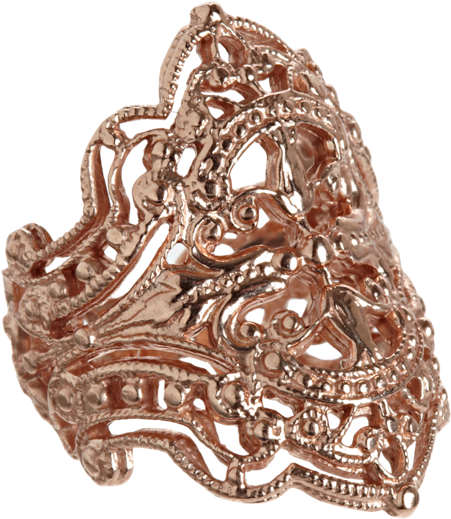 I A M By Ileana Makri Pink Gold Filigree Shield Ring - Tiara (450x750), Png Download