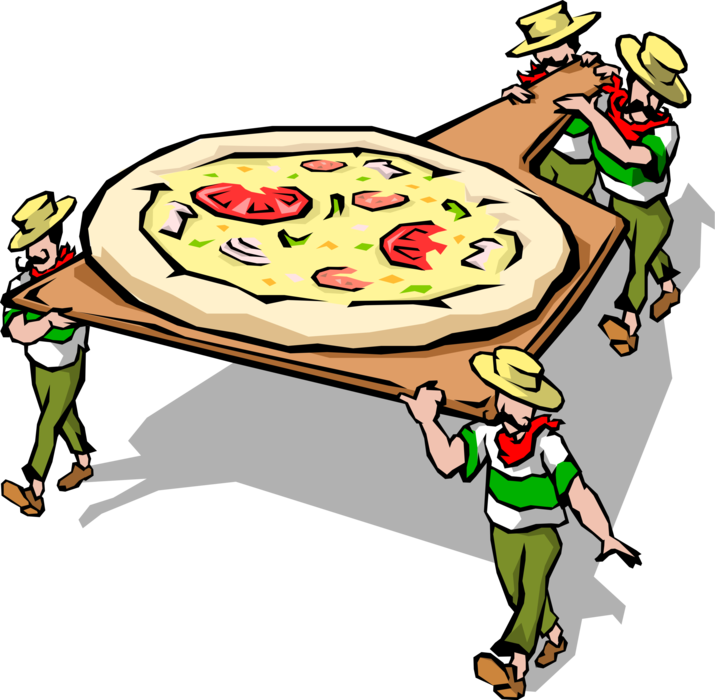 Vector Illustration Of Italian Cuisine Chefs Deliver - Italian Restaurants Clip Art (715x700), Png Download