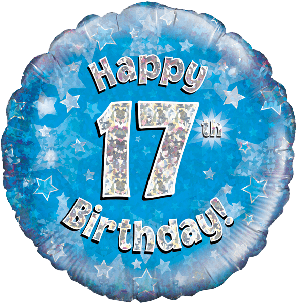 Beautiful Picture Of 17th Birthday - Oaktree 18 Inch Happy 15th Birthday Blue Holographic (600x600), Png Download