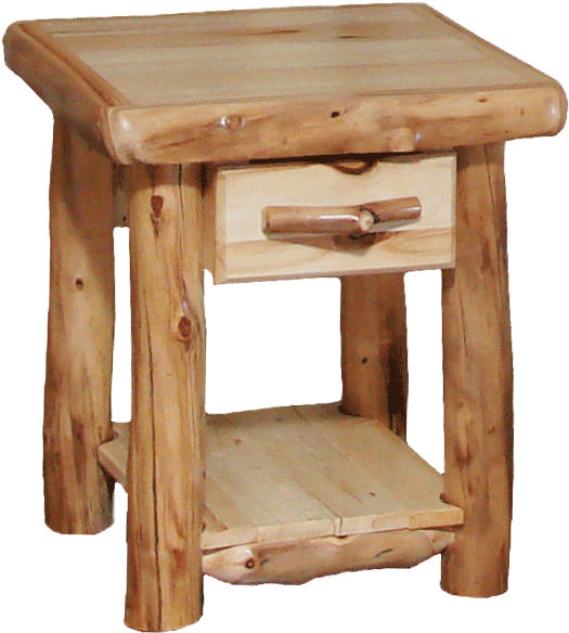 21"w Aspen End Table With Flat Front Drawer - Stool (668x585), Png Download
