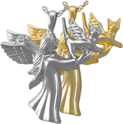 Wholesale Pet Cremation Jewelry - Pet Cremation Jewelry: Angel Cat Pendant (500x500), Png Download