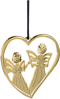 Heart Angel H7 5 Gold Plated Karen Blixen - Heart Wreath & Heart Angel, Goldplated (460x460), Png Download