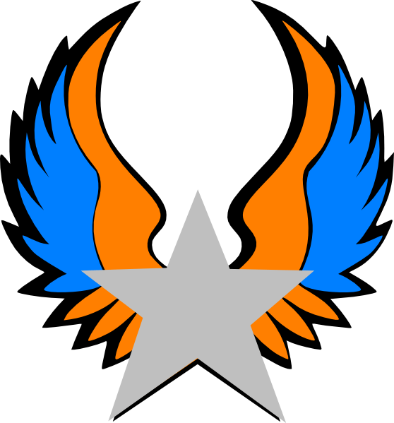 Nautical Star With Wings Designs (558x599), Png Download