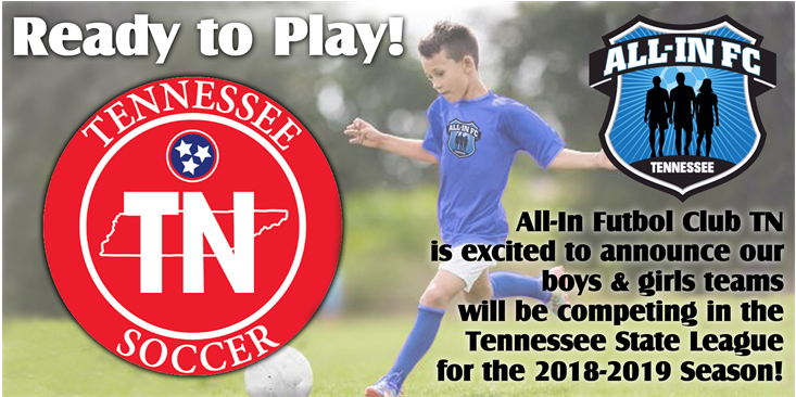 All-in Futbol Club Tennessee Joins Tennessee State - Tennessee (960x365), Png Download
