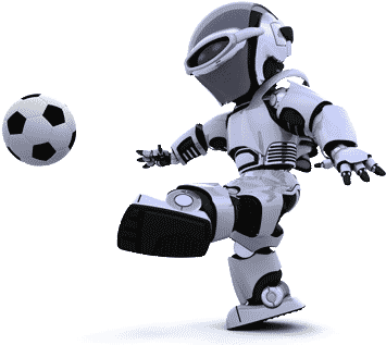 Robot Plays Futbol - Soccer Robot (412x330), Png Download