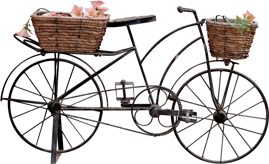 Png, Bicycle, Trim, Bicycle With Baskets, Bike Ornament - Bicycle With Baskets Png (960x638), Png Download