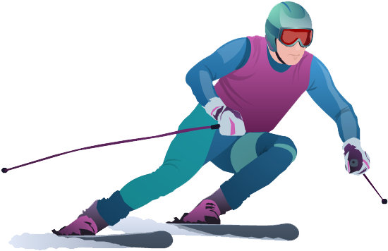 Skiing Png (640x538), Png Download