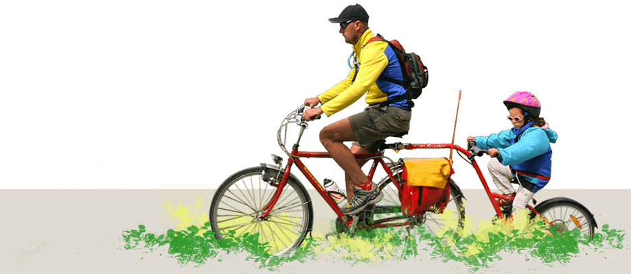 Viajando Por Europa - Familia En Bici Png (919x400), Png Download