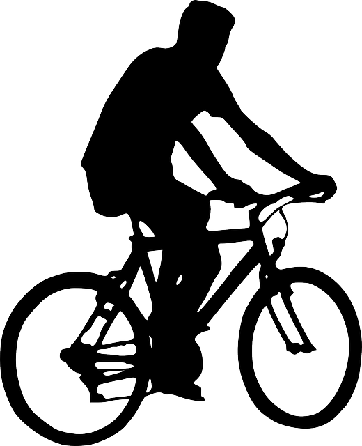 Bicyclist-36874 - Person On Bike Silhouette (520x640), Png Download