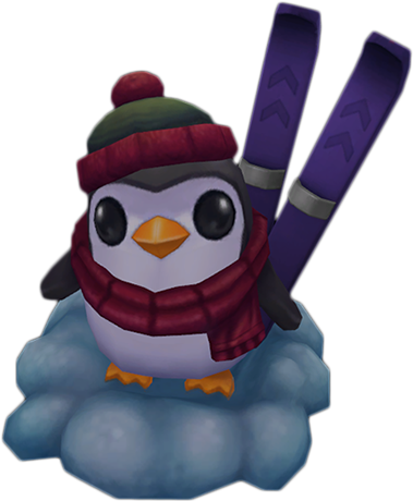 Penguin Skier Ward (460x550), Png Download
