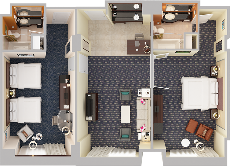 Two Bedroom Suite - House (1024x768), Png Download