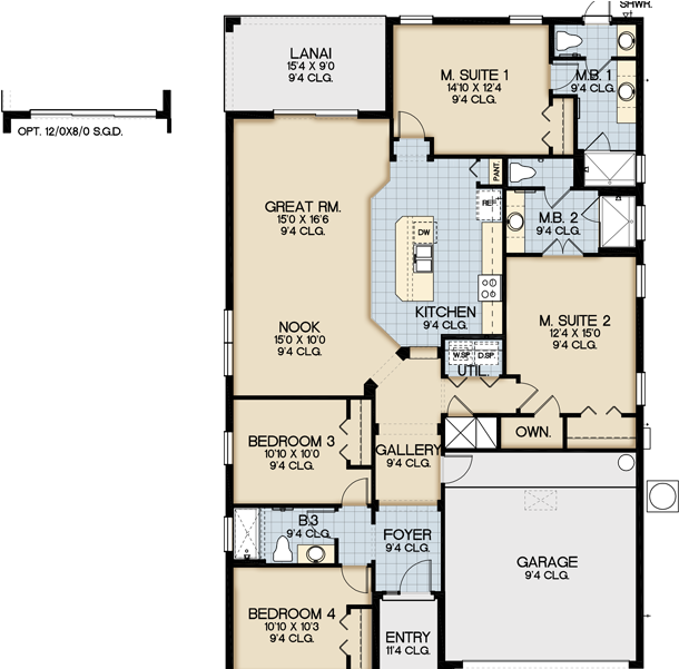 Claremont Floorplan Solterra Resort Orlando - Orlando (666x600), Png Download