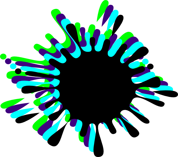 How To Set Use Ink Splash With Multi Drops Clipart - Black Splash Png (600x528), Png Download