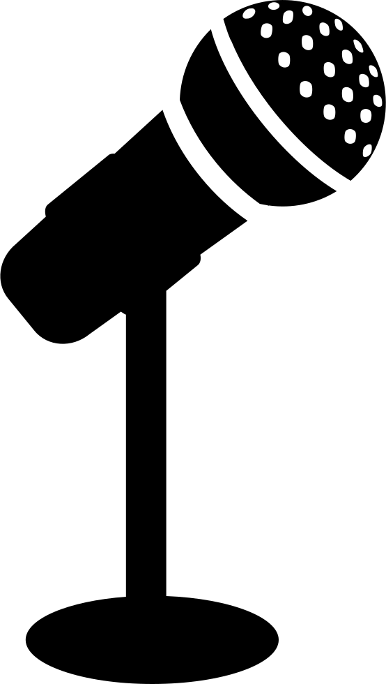 Microphone For A Singer Or A Conference Comments - Microphone Stand Icon Png (554x980), Png Download