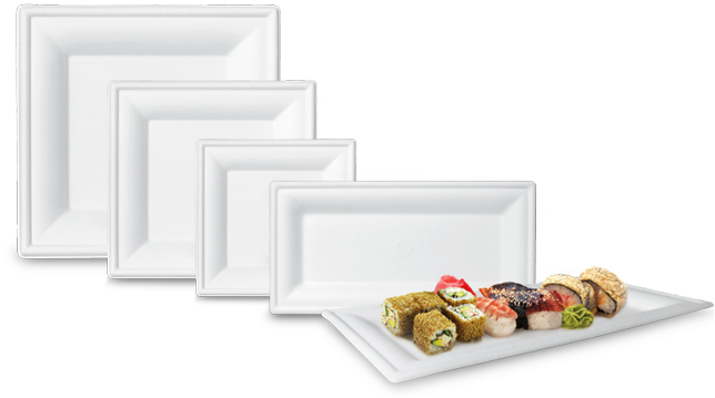 Green Square Plates - Side Dish (726x365), Png Download