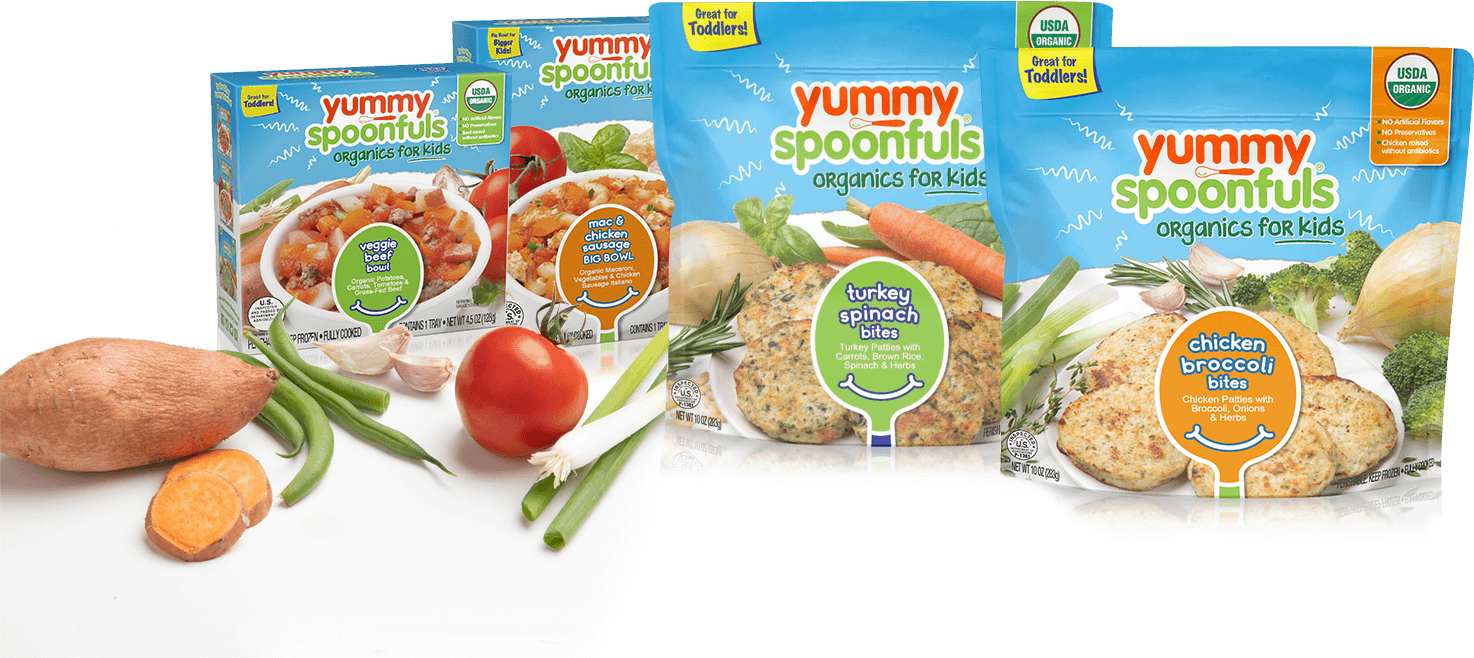 Organic Frozen Foods For Toddlers - Yummy Spoonfuls Stage 2 Baby Food, Apple (1474x658), Png Download