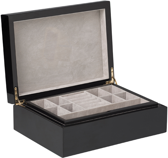 Black Jewel Box - Jewellery Empty Box Png (900x670), Png Download