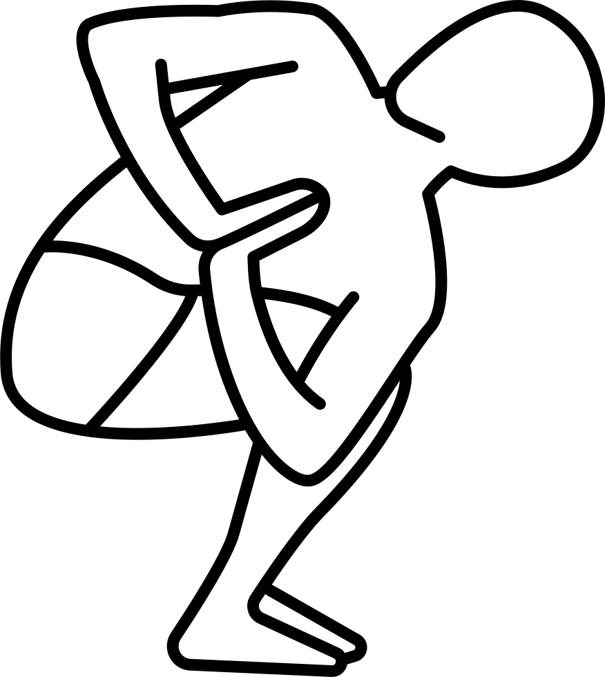 Man On Squat Position Turning Waist Comments - Sports (876x980), Png Download