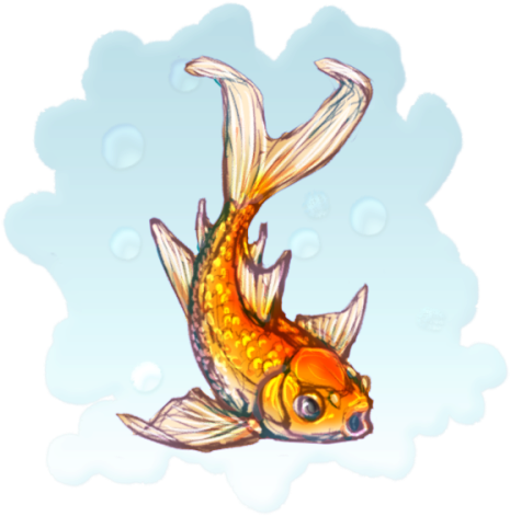 This Was A Good Excuse To Draw A Goldfish Too Bc I - Goldfish Drawing (500x500), Png Download