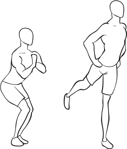 Narrow Squat Kick Back - Squat (720x720), Png Download