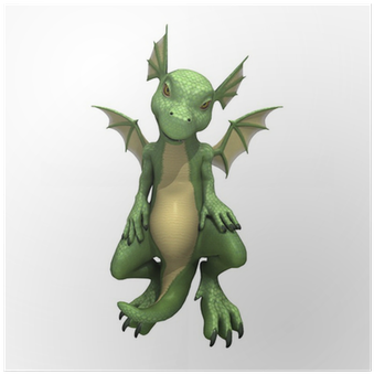 Cute Dragon Shower Curtain (400x400), Png Download