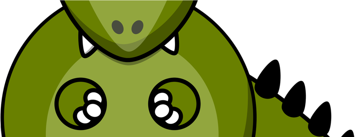 Cute Dragon - Dinosaur Clip Art (1176x445), Png Download