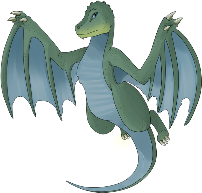 Cute Blue Dragon Stock Vector - Clip Art Flying Dragon (700x697), Png Download