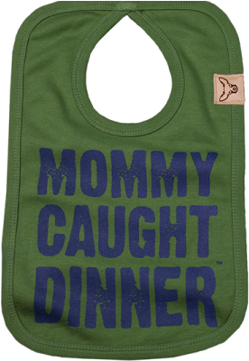 Boy's Mommy Caught Dinner Bib - Dinner Bib (375x400), Png Download