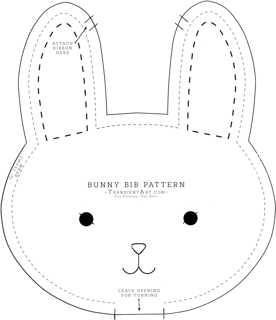 Bunny Bib Pattern - Bib (1000x1136), Png Download
