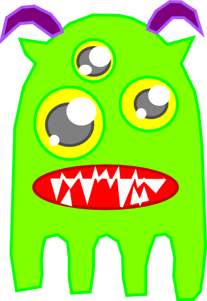 Green Monster Clipart Png For Web - Alien With 4 Legs Clipart (408x593), Png Download
