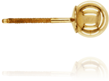 14k Gold Ball Earrings - Earrings (600x600), Png Download