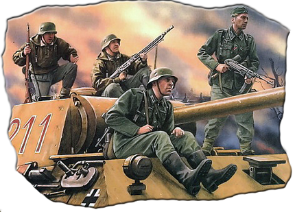 Icm Models German Tank Riders 1942-1945 Kit (430x309), Png Download