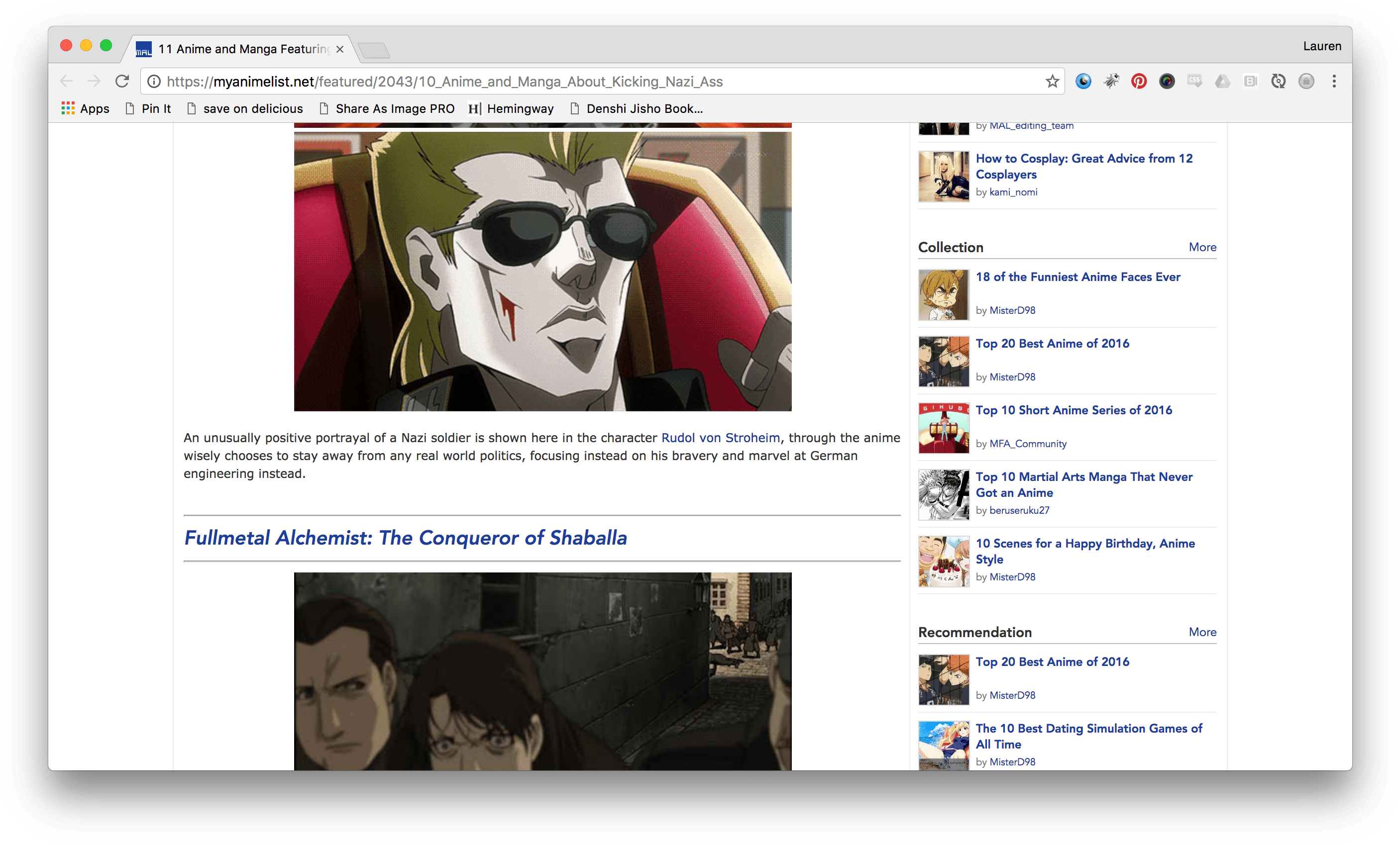 “an Unusually Positive Portrayal Of A Nazi Soldier” - Full Metal Alchemist Hitler (2844x1720), Png Download