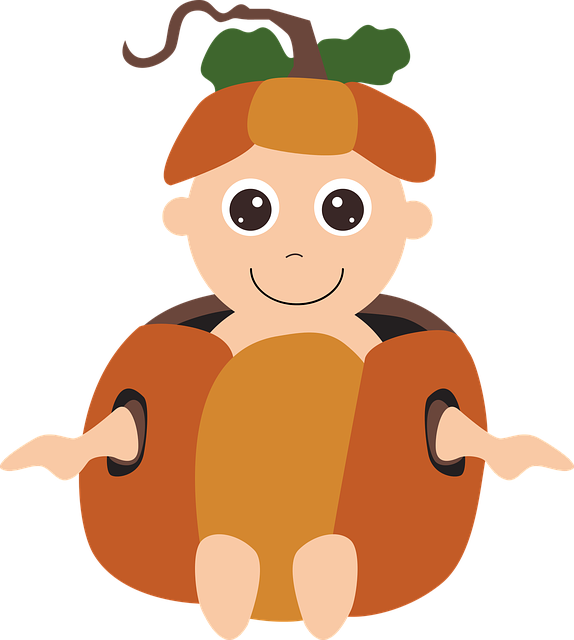 Baby In Pumpkin Clip Art (574x640), Png Download